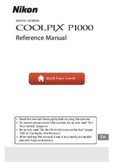 Nikon Coolpix P1000 manual. Camera Instructions.